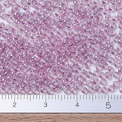 (RR3509) Transparent Light Rose Luster MIYUKI Round Rocailles Beads, Japanese Seed Beads, (RR3509) Transparent Light Rose Luster, 11/0, 2x1.3mm, Hole: 0.8mm, about 1100pcs/bottle, 10g/bottle