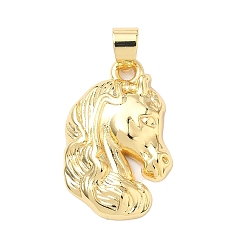 Настоящее золото 18K Латунные подвески, лошади прелести, долговечный, без кадмия и без свинца, реальный 18 k позолоченный, 26x16.5x4 мм, отверстие : 5x4 мм