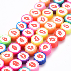 Mixed Color Handmade Polymer Clay Beads Strands, for DIY Jewelry Crafts Supplies, Column with Lip, Mixed Color, 10x4~7mm, Hole: 1.4mm, about 40~42pcs/strand, 14.96 inch~15.94 inch(38~40.5cm)