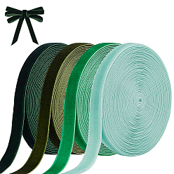 (52) Непрозрачная лаванда 4шт. 4 цветная бархатная лента из спандекса, одна сторона, для подарочной упаковки, оформление партии, разноцветные, 3/8 дюйм (10 мм), около 5.47 ярдов (5 м) / шт, 1 шт / цвет