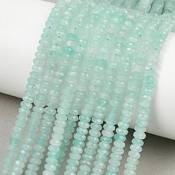 Амазонит Природных амазонит бисер нитей, граненые, рондель, 4x2.5 мм, отверстие : 0.8 мм, около 142~143 шт / нитка, 14.96'' (38 см)