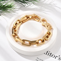 Золотой 304 браслеты-цепочки из нержавеющей стали для женщин и мужчин, ионное покрытие (ip), золотые, 9 дюйм (22.9 см)