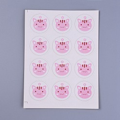 Pink DIY наклейки, этикетки наклейки наклейки, форма кошки, розовые, 16.15x12.2 см