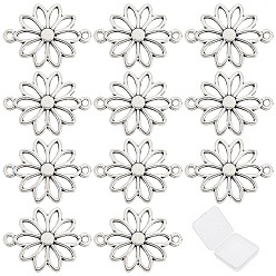 Античное Серебро Соединители из сплава в тибетском стиле, без свинца и без никеля , цветок, античное серебро, 25x19x2 мм, отверстие : 1.5 мм, Около 50 шт / коробка