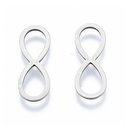 Нержавеющая Сталь Цвет Не тускнеет 201 подвески-соединители из нержавеющей стали, бесконечность, цвет нержавеющей стали, 21.5x7.5x1 мм, внутренний диаметр: 5.5x8.5 мм