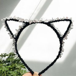 Розовый Кварц Резинки для волос из натурального розового кварца, резинки для волос кошачий глаз, для женщин девушек, 170x150 мм