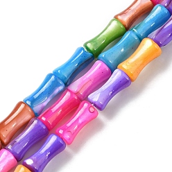 Разноцветный Натуральные пресноводные окрашенные бусы из ракушек, кость, красочный, 8~8.5x3.5~4 мм, отверстие : 0.8 мм, около 46 шт / нитка, 14.57~14.72'' (37~37.4 см)