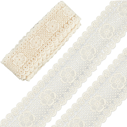(404) Непрозрачное AB Кислое яблоко 5 ярдов плоской хлопчатобумажной кружевной ленты, для изготовления ювелирных изделий DIY, украшение свадебной вечеринки на день рождения, цветочный белый, 2-1/4 дюйм (58 мм), около 5.00 ярдов (4.57 м) / комплект