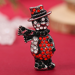 Снеговик Броши из цинкового сплава со стразами на рождественскую тематику для рюкзака, снеговик