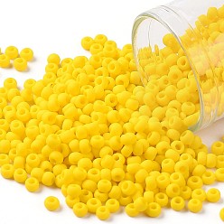 (42BF) Opaque Frost Sunshine TOHO Round Seed Beads, Japanese Seed Beads, (42BF) Opaque Frost Sunshine, 8/0, 3mm, Hole: 1mm, about 222pcs/bottle, 10g/bottle
