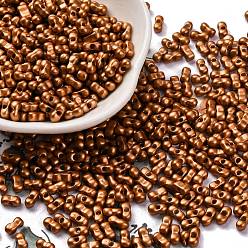 Седло Коричневый Выпечка краска стеклянные бусины, металлических цветов, арахис, седло коричневый, 6x3.5x3 мм, отверстие : 1 мм, Около 4500 шт / фунт