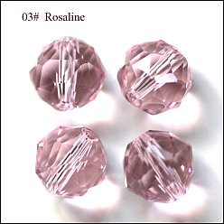 Pink Имитация Австрийские кристаллические шарики, класс AAA, граненые, круглые, розовые, 6 мм, отверстие : 0.7~0.9 мм