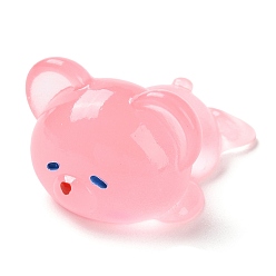 Pink Милые украшения из светящейся смолы в виде медвежонка, светится в темноте, микроландшафтное оформление, розовые, 28x35.5x19 мм