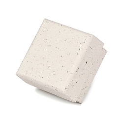 Морская Ракушка Квадратные бумажные коробки для хранения украшений с губкой внутри, подарочная упаковка, цвет морской раковины, 5.25x5.25x3.35 см