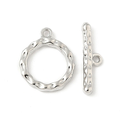 Платина Застежка тоггл из сплава, без кадмия и без свинца, стойки покрытие, кольцо с канавкой, платина, Кольцо: 18.5x15.5x2.5 mm, отверстие : 1.6 мм, бар: 6x21x2.5 mm, отверстие : 1.6 мм