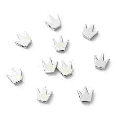 Real Platinum Plated SHEGRACE Brass Beads, Cadmium Free & Nickel Free & Lead Free, Crown, Real Platinum Plated, 8x8x3mm, Hole: 1.6mm