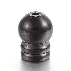 Gunmetal 304 Stainless Steel Cord Ends, Gunmetal, 11.5x9mm, Hole: 2mm, Inner Diameter: 6mm