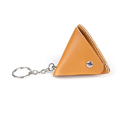 Goldenrod Imitation Leather Mini Triangle Women's Wallet Keychian, with Metal Key Ring, Goldenrod, 23.5x7.7cm