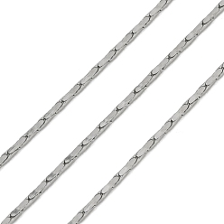 Нержавеющая Сталь Цвет 304 цепи из нержавеющей стали Бостон, пайки, с катушкой, цвет нержавеющей стали, 1.2x1.2 мм
