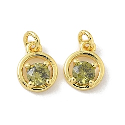 Настоящее золото 18K Латунь прокладывает кубические циркониевые прелести, плоско-круглые, с целью перехода в кольце, стойки покрытие, долговечный, без кадмия и без свинца, реальный 18 k позолоченный, 9.5x7.5x3 мм, отверстие : 2 мм