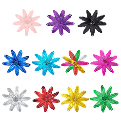 (52) Непрозрачная лаванда 33 шт. 11 цвета, цветы, ПВХ, блестки, пайетки, украшения, аксессуары, для одежды своими руками, пакет, брюки, украшение обуви, разноцветные, 82.5~83x5 мм, 3 шт / цвет