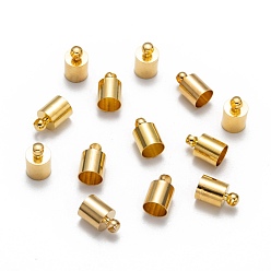 Golden Brass Cord Ends, Golden, 10x6mm, Hole: 1.2mm, 5.5mm inner diameter
