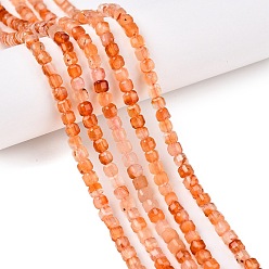 Сэнди Коричневый Окрашенные естественный агат бисер пряди, граненый стол, вырезанный куб, песчаный коричневый, 3~3.5x3.5~4x3~3.5 мм, отверстие : 0.8 мм, около 92~111 шт / нитка, 12.24~14.92'' (31.1~37.3 см)