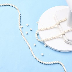 PapayaWhip Eco-Friendly Dyed Glass Pearl Round Beads Strands, Grade A, Cotton Cord Threaded, PapayaWhip, 6mm, Hole: 0.7~1.1mm, about 72pcs/strand, 15 inch