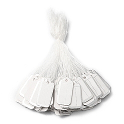 Rectangle Прямоугольные пустые знаки, ценники, этикетки, бирки, для розничной торговли поддерживает дисплей, с хлопком, серебро , прямоугольные, 10.1 см, ценник: 25.5x13x0.3мм, около 485~500 шт / упаковка