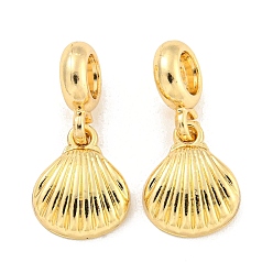 Золотой Покрытие стойки, форма корпуса из сплава, европейские подвески с подвесками, Подвески с большими отверстиями, без кадмия и без свинца, золотые, 24 мм, отверстие : 4.6 мм, форма оболочки: 14x12x3.5 мм