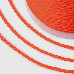 Dark Orange Round Waxed Polyester Cord, Taiwan Waxed Cord, Twisted Cord, Dark Orange, 1mm, about 12.02 yards(11m)/roll
