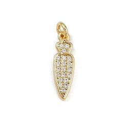 Carrot Латунные микро проложить кубического циркония прелести, с целью перехода в кольце, золотые, морковь, 15.5x4.5x2 мм