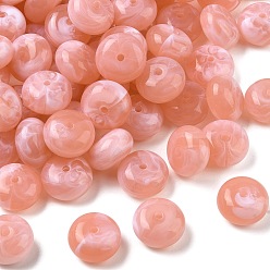 Pink Two Tone Acrylic Beads, Imitation Gemstone Style, Rondelle, Pink, 19.5x11mm, Hole: 2.5mm, about 165pcs/500g