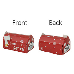 Красный Рождественские печатные бумажные подарочные коробки конфет, коробки для упаковки конфет, коробки шоколадные рождественские подарки для гостей, красные, 8x4.5x5.5 см