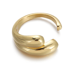 Золотой Латунь манжеты кольца, слеза, золотые, 15~20 мм