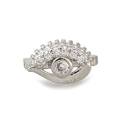 Платина Стойка покрытие латунь прозрачный кубический цирконий проушины распорные планки, долговечный, без свинца и без кадмия, платина, 6x10x5 мм, отверстие : 1.5 мм