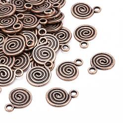 Red Copper Tibetan Style Alloy Pendants, Lead Free and Cadmium Free, Red Copper, 13.5x1.5mm, Hole: 3mm