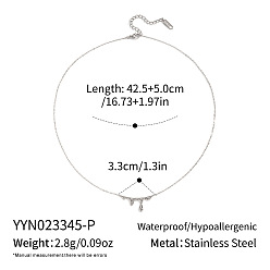 Нержавеющая Сталь Цвет Минималистичные 304 подвески из нержавеющей стали в форме лавы для женщин, не тускнеет, цвет нержавеющей стали, 16.73 дюйм (42.5 см)