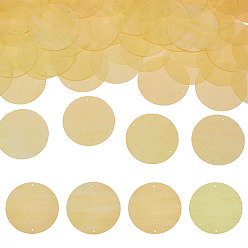 Лимонный шифон 150шт. радужных переливающихся звеньев из ПВХ с пайетками, плоско-круглые, лимонный шифон, 52x0.2 мм, отверстие : 1.8 мм