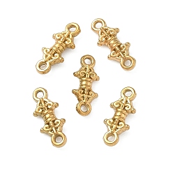 Настоящее золото 18K 304 ссылки нержавеющей стали, подвески-соединители викингских узлов, ионное покрытие (ip), реальный 18 k позолоченный, 11x4.5x2.5 мм, отверстие : 1 мм