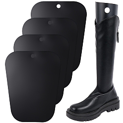 Black Plastic Boot Shaper Form Inserts, Boots Tall Support, Trapezoid, Black, 355x279x0.5mm, Hole: 20mm
