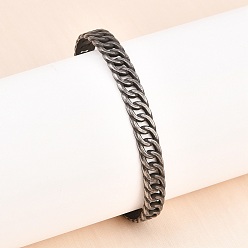 Античное Серебро 316 браслеты-манжеты из хирургической нержавеющей стали с цепочкой панцирного плетения, античное серебро, 1/4 дюйм (0.8 см), внутренний диаметр: 1-7/8x2-5/8 дюйм (4.9x6.8 см)