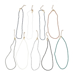 (52) Непрозрачная лаванда Колье из граненых стеклянных бусин, с позолоченными латунными пружинными кольцами, разноцветные, 14.37 дюйм (36.5 см)