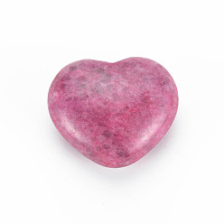 Camellia Natural Map Stone/Picasso Stone/Picasso Jasper Stone, Dyed, Heart Love Stone, Pocket Palm Stone for Reiki Balancing, Camellia, 35x40.5x19mm