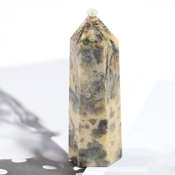 Сумасшедший Агат Point Tower натуральный сумасшедший агат целебные каменные палочки, украшение для медитации и терапии Рейки чакры, шестиугольная призма, 90~100 мм