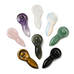 Смешанные камни Природные и синтетические смешанные подвески драгоценных камней, прелести богини, 43~43.5x18.5~19x7~8.5 мм, отверстие : 11.5x1.5 мм