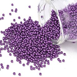 Фиолетовый 12/0 круглый стеклянный бисер класса А, спекающийся лак, фиолетовые, 12/0, 2x1.5 мм, отверстие : 0.7 мм, около 30000 шт / упаковка