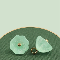 Светло-зеленый Подвески из смолы, стручок из лотоса, имитация нефрита, светло-зеленый, 11x10 мм