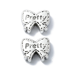 Античное Серебро Сплавочные овальные бусины тибетского стиля , бантом, античное серебро, 14.5x17.5x5 мм, отверстие : 1.8 мм, Около 96 шт / 500 г