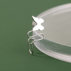Нержавеющая Сталь Цвет 304 зажимы из нержавеющей стали на носовых кольцах, бабочка, цвет нержавеющей стали, 15 мм